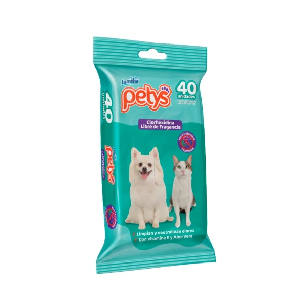 Petys - Paños Húmedos Anti Bacterial Con Clorhexidina