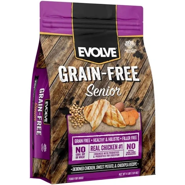 EVOLVE DOG GRAIN FREE SENIOR CHICKEN