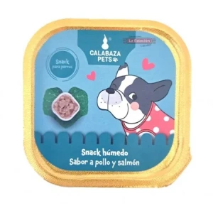 Snack húmedo Calabaza perro 100 gr pollo y salmón